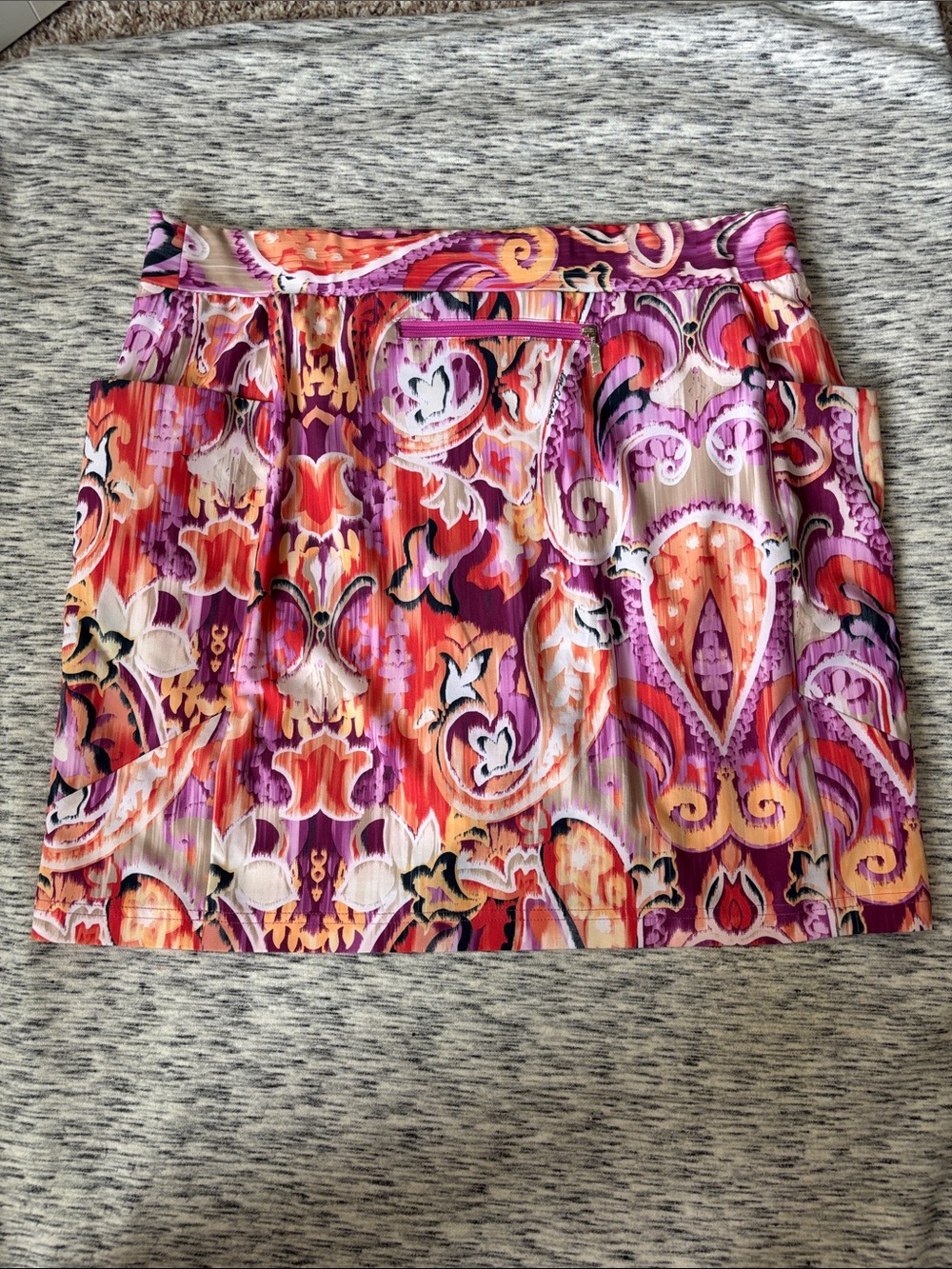 Chico's Purple & Pink Multicolor Printed Mini Skirt - Picture 6 of 11